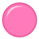 Swatch of IBD Rubber Gel Pout, a bold bubblegum pink gel shade with a creamy, high-gloss finish.